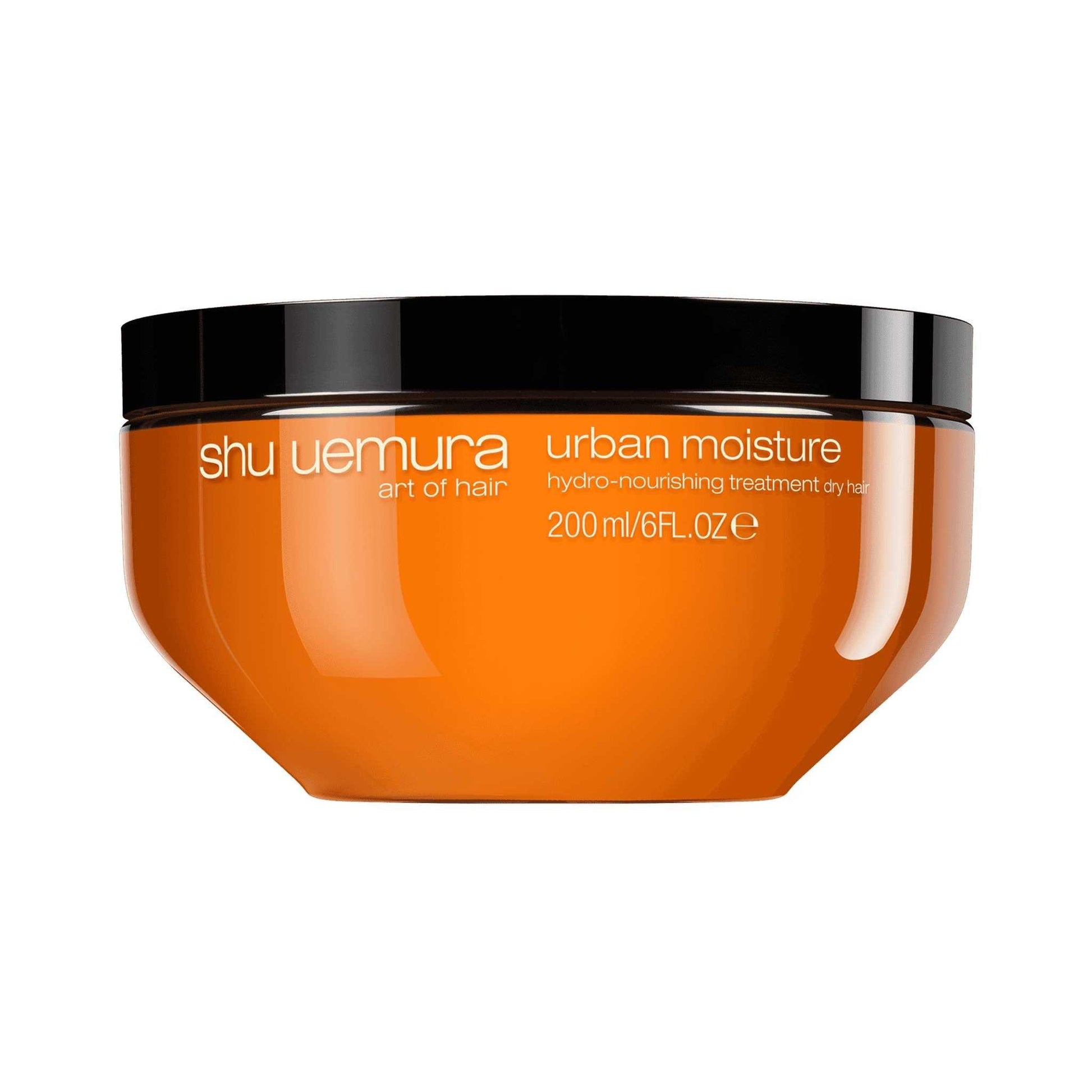 Shu Uemura Urban Moisture Hydro Nourishing Treatment hair mask in amber jar for dry, damaged hair, 200ml.