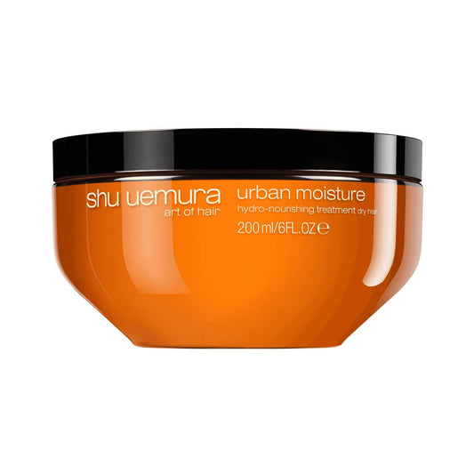 Shu Uemura Urban Moisture Hydro Nourishing Treatment hair mask in amber jar for dry, damaged hair, 200ml.