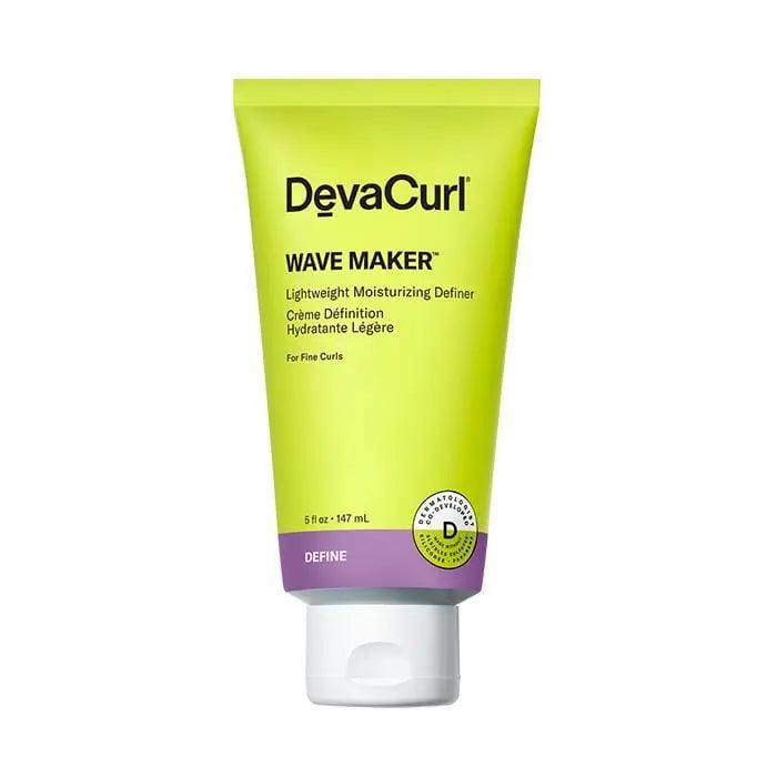 DevaCurl Wave Maker Lightweight Moisturizing Definer cream for fine curls, providing shape and frizz control in a vibrant tube.
