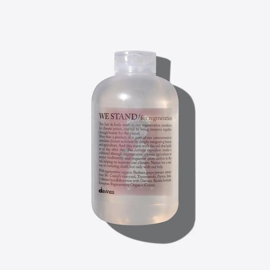Delicate hair and body wash by Davines, supporting climate action with regenerative ingredients and eco-conscious beauty.