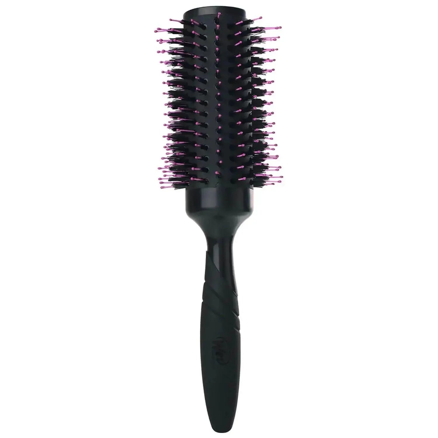 Wet Brush Pro Volumizing Round Brush in black for fine/medium hair, featuring HeatFlex bristles for easy detangling.