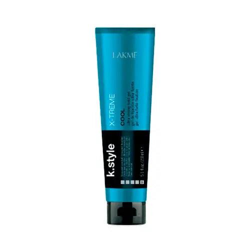 X-treme Ultra Strong Gel by Lakme in blue tube packaging for long-lasting style and shine, featuring a refreshing lemon fragrance.