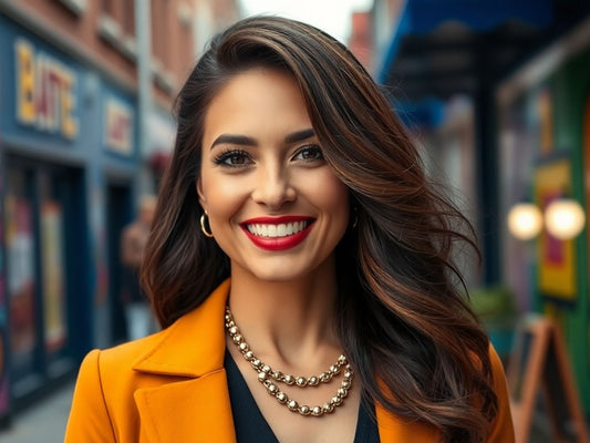 Claudia Iacono smiling in a colorful Montreal backdrop.