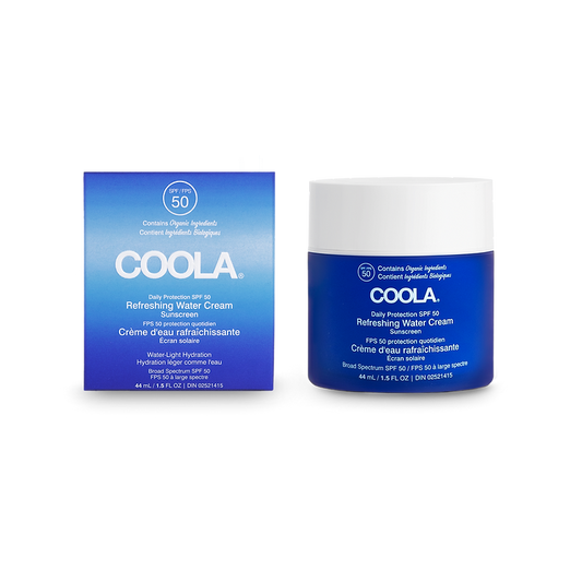 Full Spectrum 360º Refreshing Water Cream Organic Face Sunscreen SPF 50 by COOLA, hydrating and lightweight moisturizer.