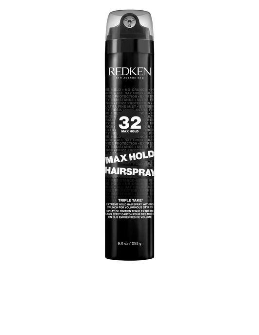 Redken 32 Max Hold Hairspray spray can for strong, long-lasting hold suitable for all hair types and textures.