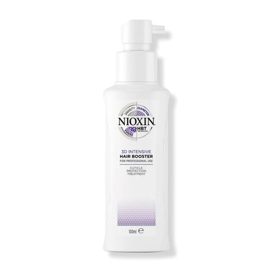 Nioxin 3D Intensive Care Hair Booster bottle, a leave-on treatment for progressed-thinning hair and cuticle protection.