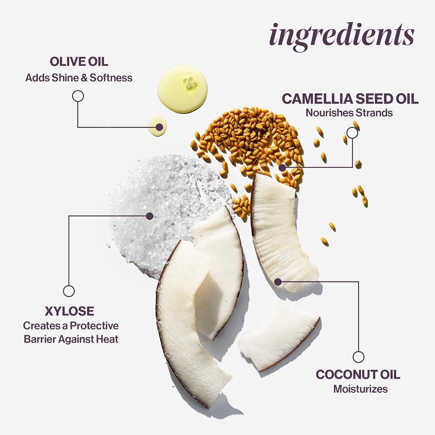 Ingredients for Pureology Colour Fanatic Leave-in Treatment: olive oil, camellia seed oil, xylose, and coconut oil.