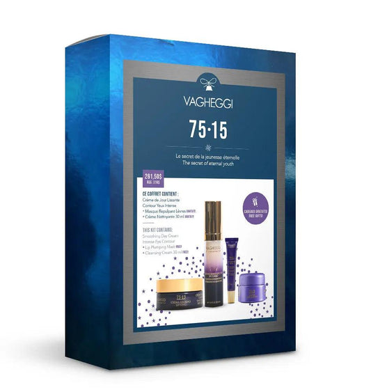 75-15 Christmas Gift Set featuring Smoothing Day Cream, Intense Eye Contour, Lip Plumping Mask, and Cleansing Cream 30 ml.