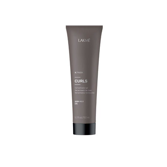 K.Finish Curls Curl Activator Gel in a sleek tube, designed for strong hold and defined curls, 150ml.