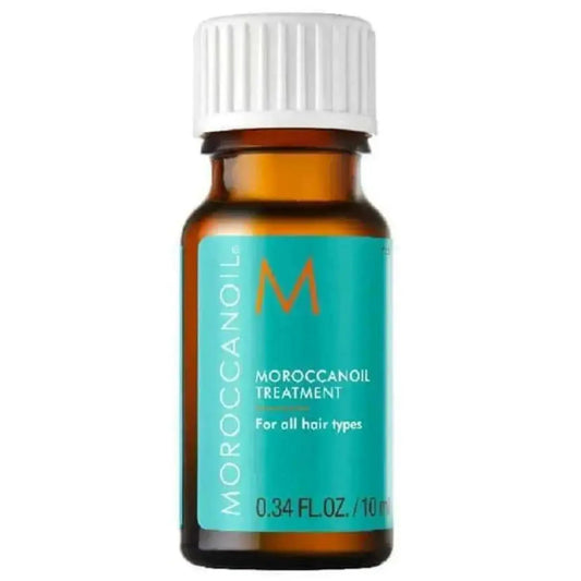 Moroccanoil Original Treatment trial size bottle, 0.34 fl oz, suitable for all hair types, free with $75 purchase.