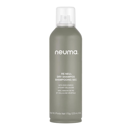 Neuma Re Neu Dry Shampoo spray can, fast-absorbing, coconut aroma, talc-free, revitalizes and volumizes hair.