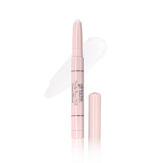 Smudge Eraser Stick in pink packaging with a clear pencil tip and product applicator, ideal for quick makeup corrections.