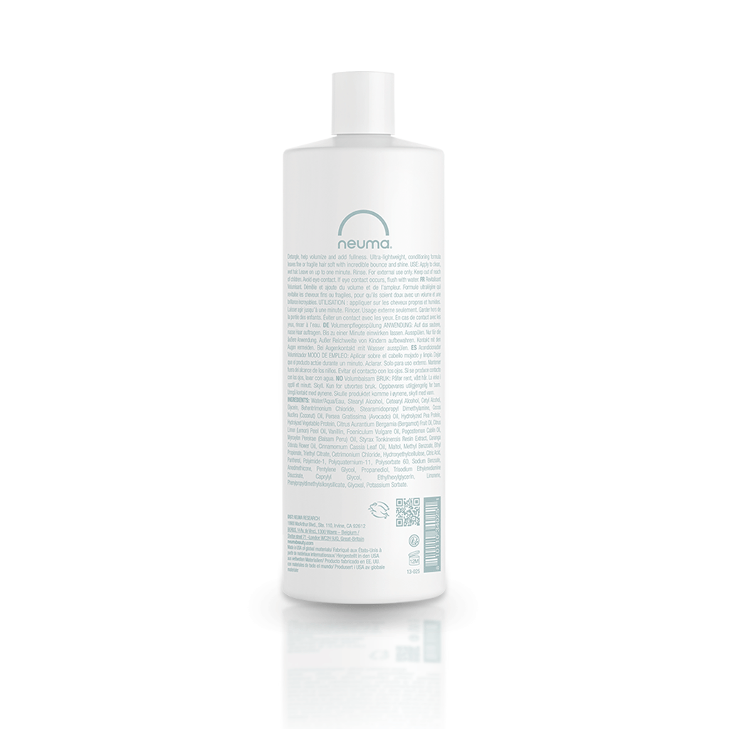 Neuma Volume Conditioner bottle showcasing lightweight formula for detangling, volumizing, and adding shine to fine hair.