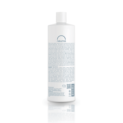 Neuma Moisture Conditioner bottle showcasing hydrating formula for soft, radiant hair with lavender, mandarin, and vanilla scent.