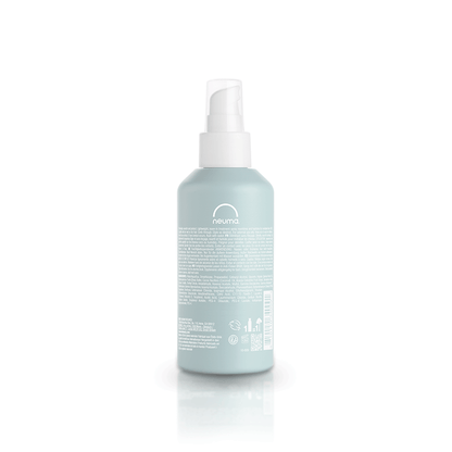 Neu Volume Styling Spray bottle, providing body, bounce, and shine for hair with a light fennel and vanilla aroma.
