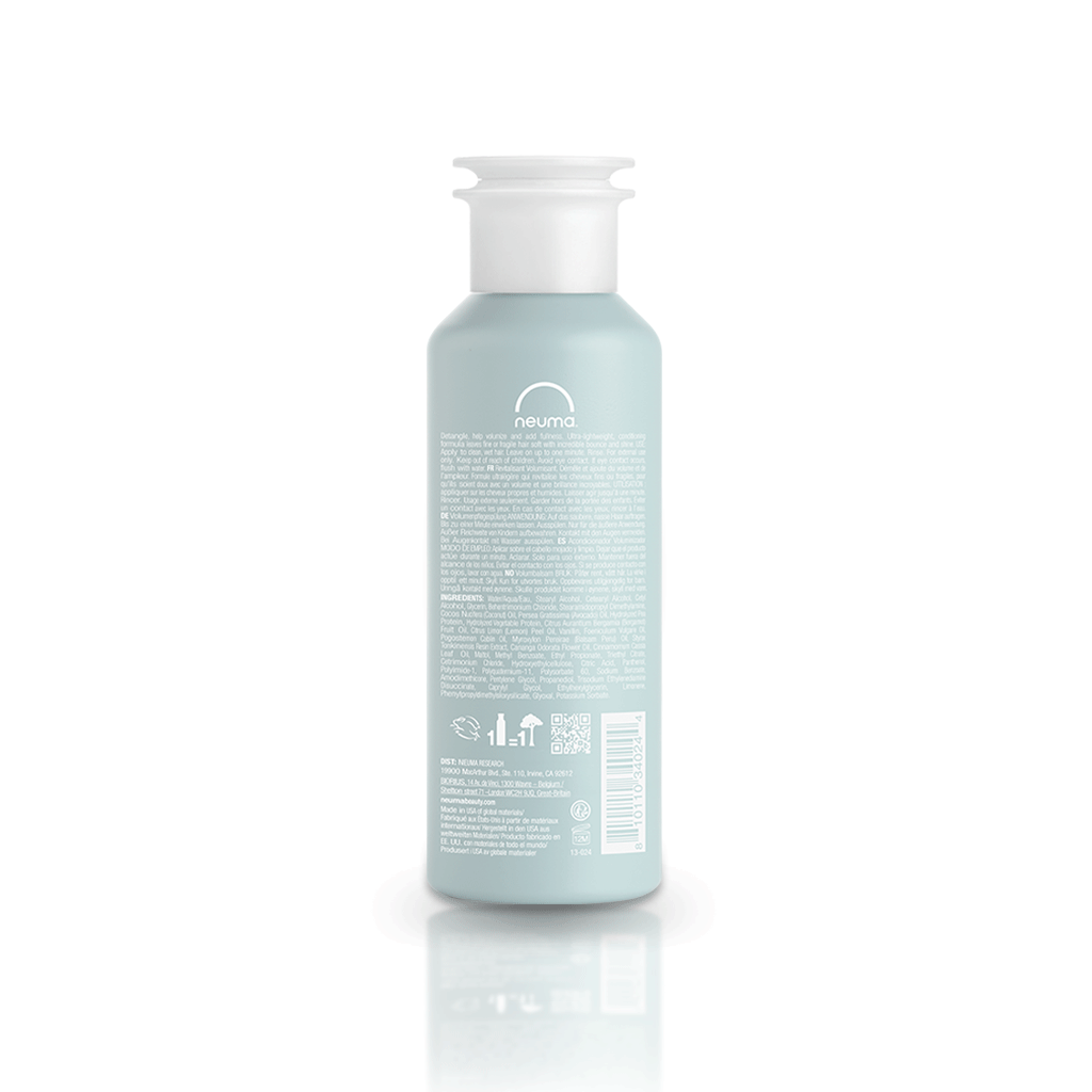 Neu Volume Conditioner bottle showcasing lightweight formula for detangling and volumizing fine hair.