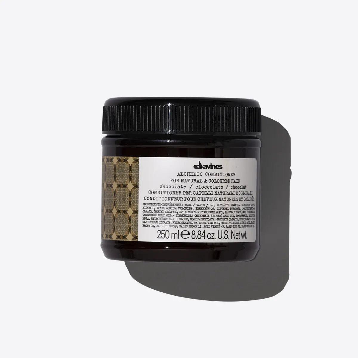 Davines Alchemic Conditioner for Natural and Coloured Hair 250ml jar for enhancing and preserving hair color.