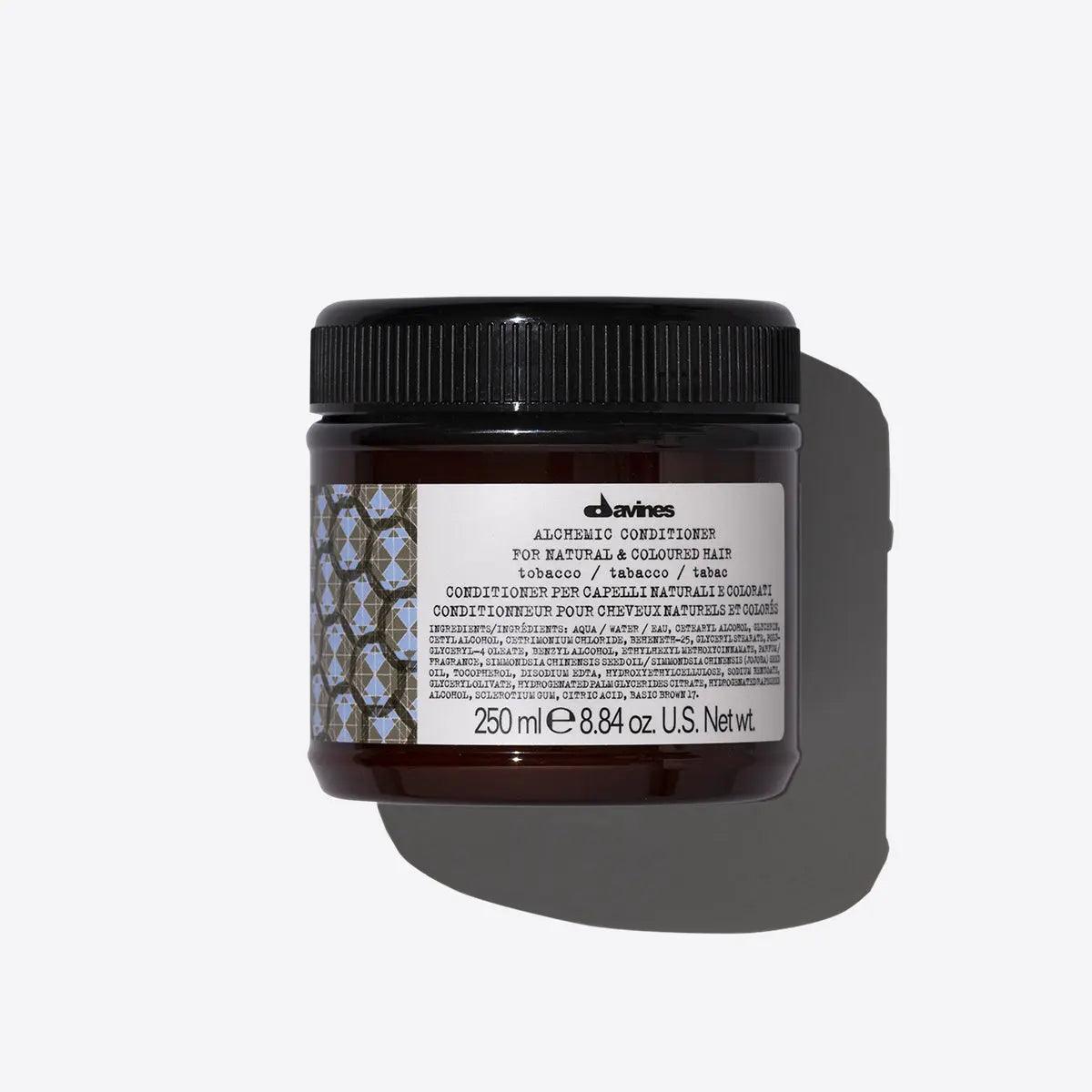 Alchemic Conditioner Tobacco 250ml jar for enhancing lighter brunette hair tones by Davines.