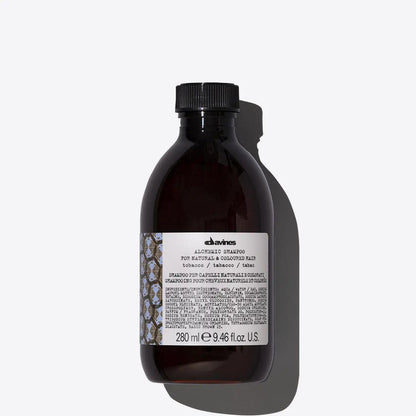 Alchemic Shampoo Tobacco bottle for enhancing lighter brunette hair tones, 280ml by Davines.