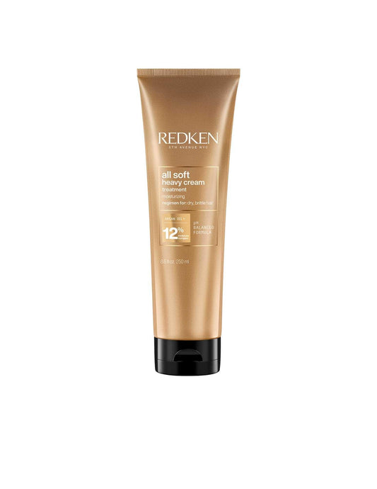 Redken All Soft Heavy Cream tube for intense moisture and nourishment for dry, brittle hair.