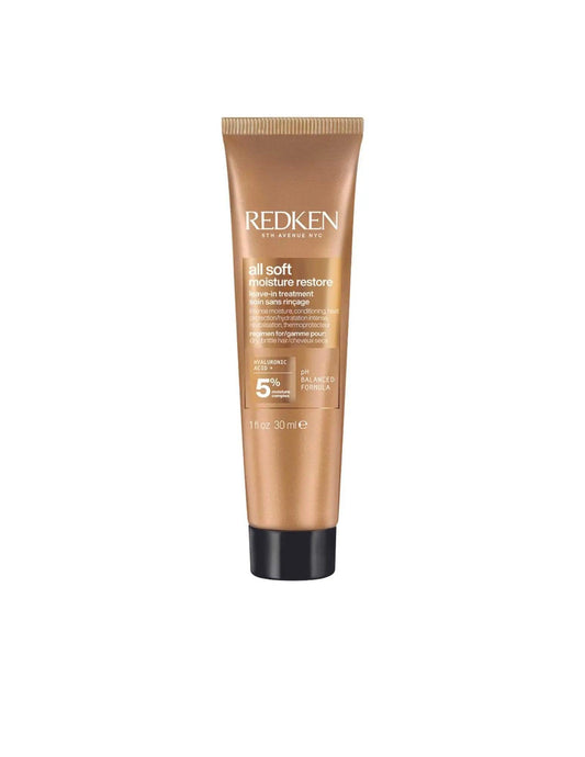 Redken All Soft Moisture Restore intensive hair treatment for deep hydration and moisture restoration in dry hair.
