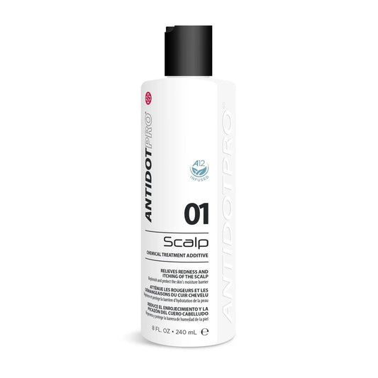 AntidotPro 01 Scalp 240ML bottle for scalp protection against chemical irritations and dermatitis.