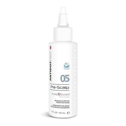 AntidotPro 05 Pre-Scalp anti-dermatitis lotion, 120ML bottle for scalp protection during chemical treatments.