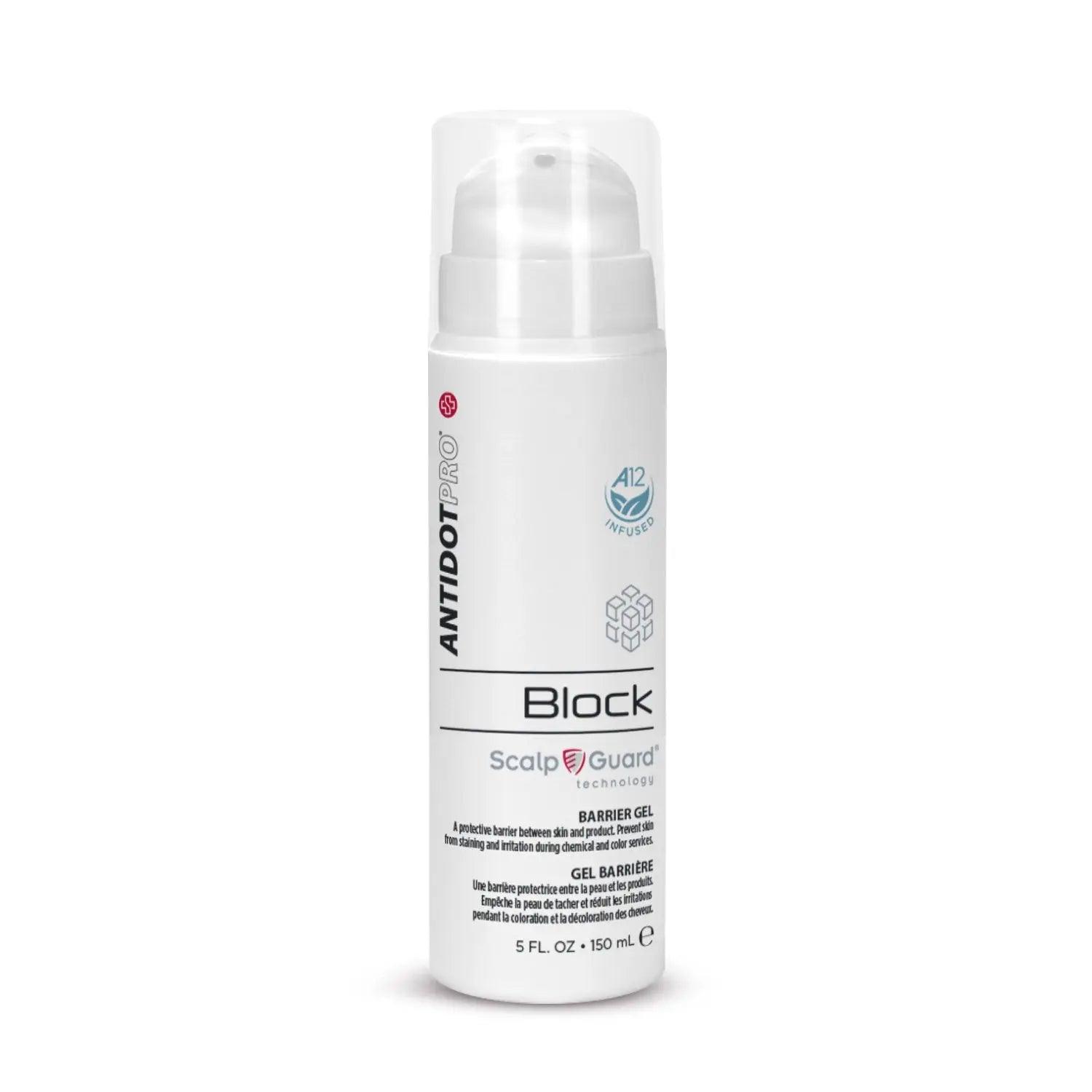 AntidotPro Block 150ML scalp barrier gel for protecting against dermatitis and stains during hair coloring.