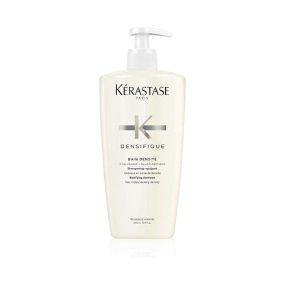 Kérastase Densifique Bain Densité shampoo bottle for hair density and volume on white background