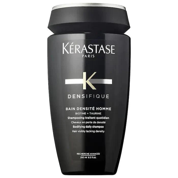 Kérastase Bain Homme Densité shampoo bottle for men's thinning hair, promoting density and thickness.
