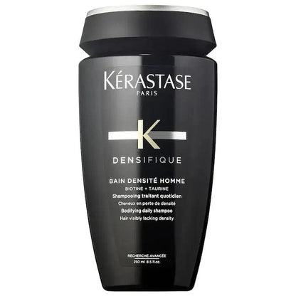Kérastase Bain Homme Densité shampoo bottle for men's thinning hair, promoting density and thickness.