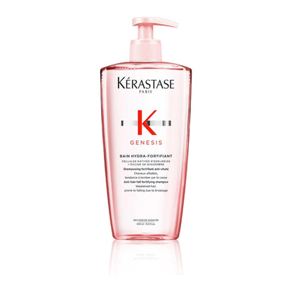 Kérastase Genesis Bain Hydra-Fortifiant shampoo bottle for hair fall control and deep hydration, 250ml.
