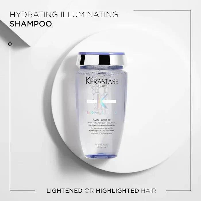 Kerastase hydrating illuminating shampoo for lightened or highlighted hair.