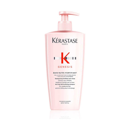 Kérastase Genesis Bain Nutri-Fortifiant Shampoo for Weak Hair, 500ml Bottle, Anti-Hair Fall, Fortifying Care for Breakage Reduction