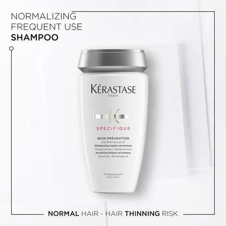 Kérastase Specifique Bain Prevention shampoo for normalizing frequent use and reducing hair thinning risk for normal hair