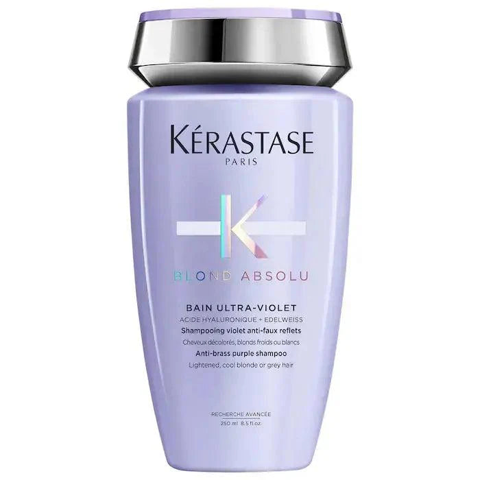 Kérastase Blond Absolu Bain Ultra-Violet Shampoo for Blonde Hair, Anti-Brass Purple Shampoo, Lightened Blonde or Grey Hair Care