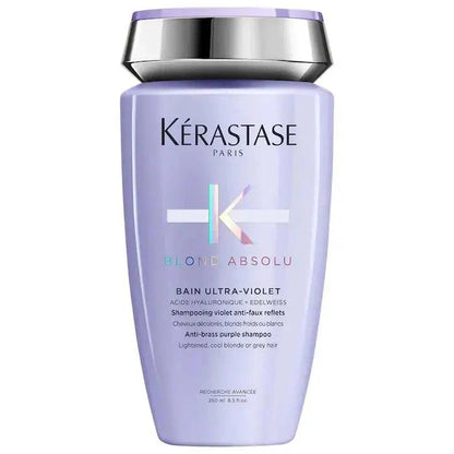 Kérastase Blond Absolu Bain Ultra-Violet Shampoo for Blonde Hair, Anti-Brass Purple Shampoo, Lightened Blonde or Grey Hair Care