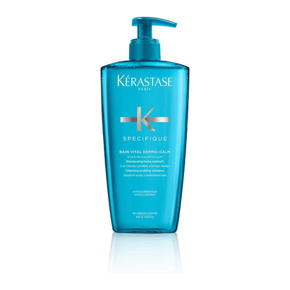 Kérastase Specifique Bain Vital Dermo-Calm Shampoo for Sensitive Scalp and Conditioning Hair in Blue Pump Bottle