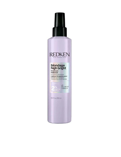 Redken Blondage High Bright Treatment spray for blonde and highlighted hair, enhancing brightness and reducing brassiness.