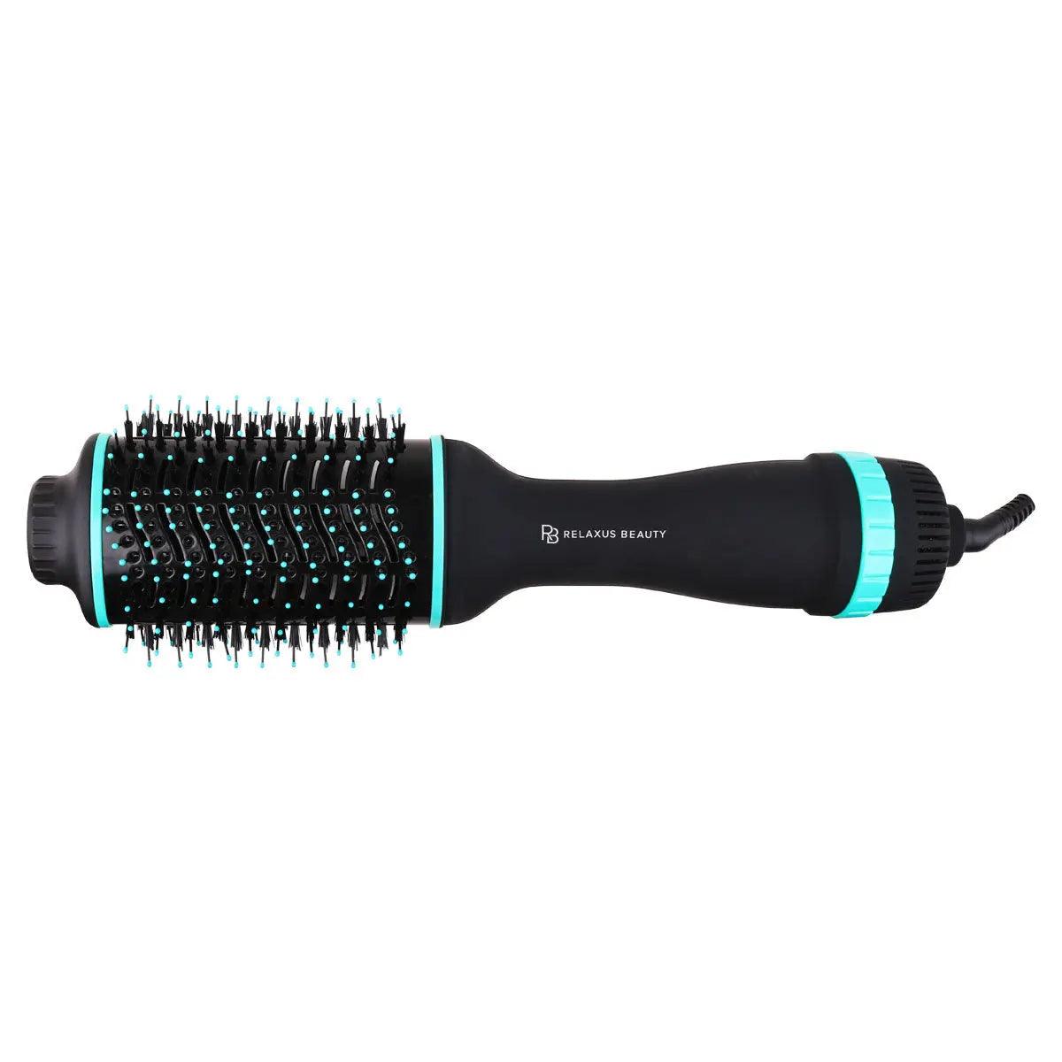 Lightweight blowdry brush with adjustable speed and temperature for fast, professional hair styling at home.
