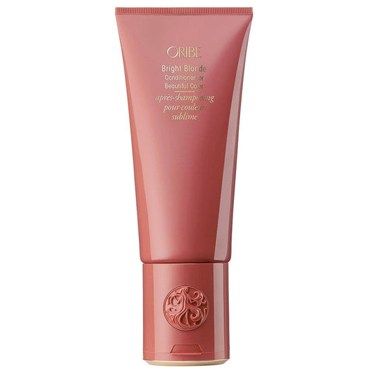 Oribe Bright Blonde Conditioner for Beautiful Color, premium hair care product for bright blondes, elegant packaging.