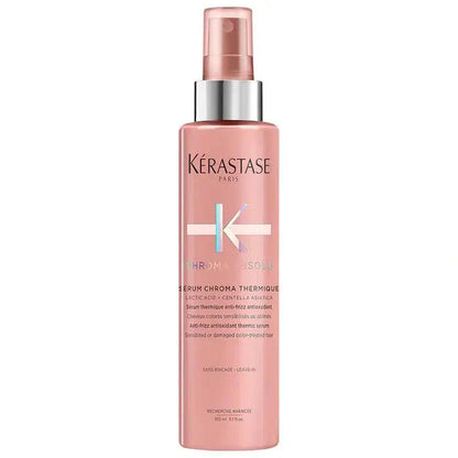 Kérastase Chroma Thermique hair serum for color-treated hair in pink bottle