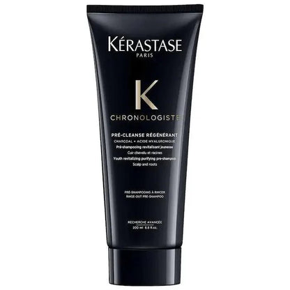Kérastase Chronologiste Pré-Cleanse Régénérant pre-shampoo treatment for cleansing oily scalps and restoring hair vitality.