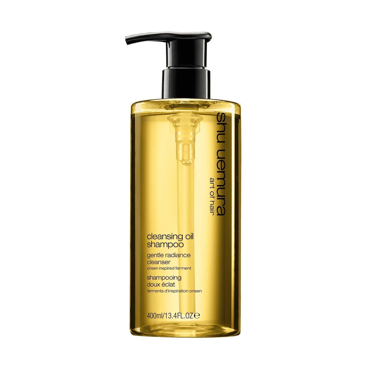Shu Uemura Cleansing Oil Shampoo in a sleek bottle, designed for gentle cleansing and nourishment. Suitable for all hair types.