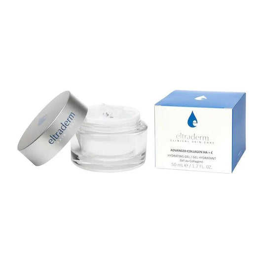 Advanced Collagen HA+C cream jar and box, promoting skin resilience and hydration for post-treatment recovery.
