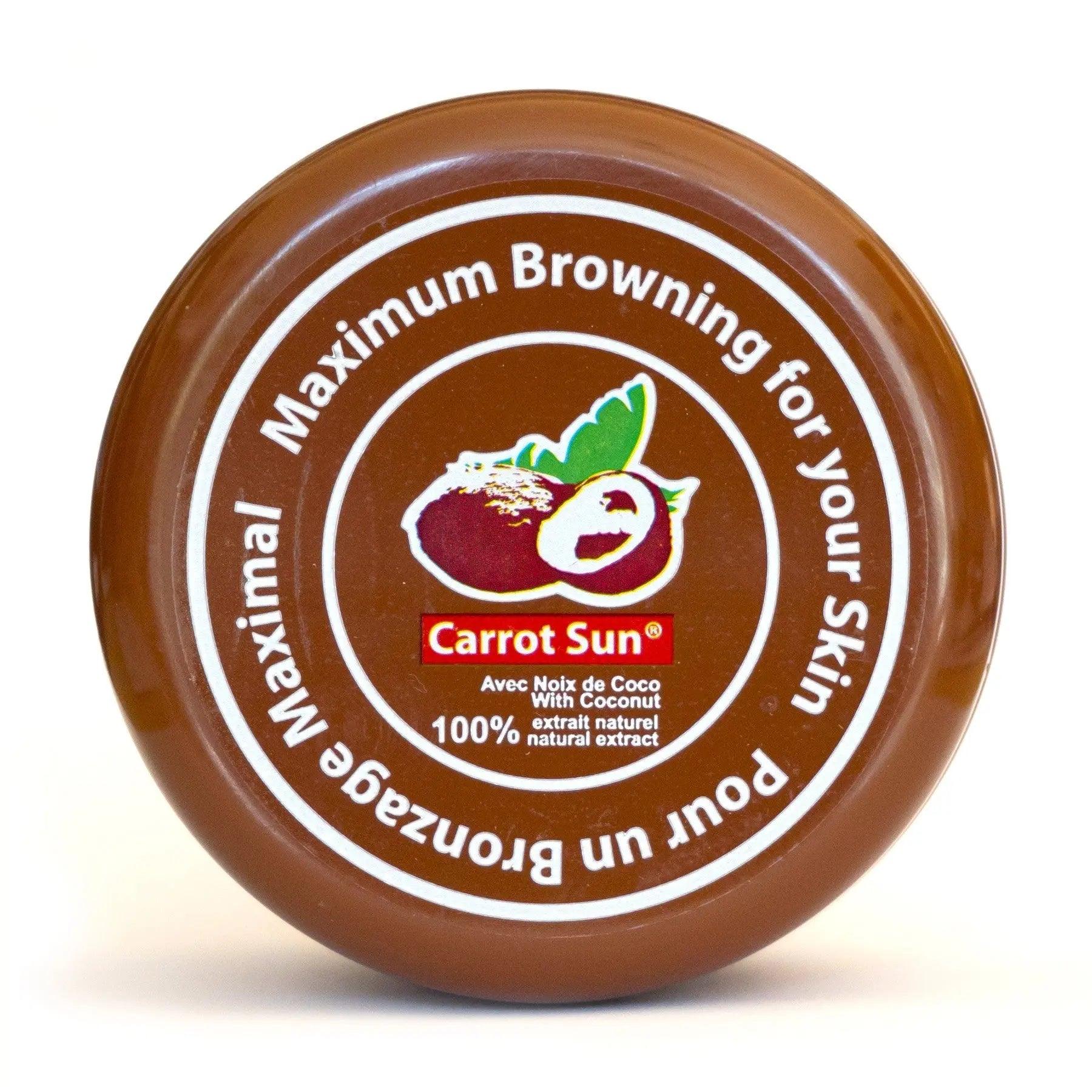 Coconut tanning cream for maximum browning, ideal for fair and sensitive skin, 350ml Carrot Sun product.