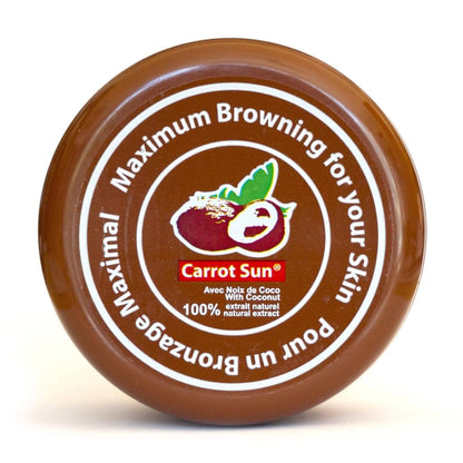 Coconut tanning cream for maximum browning, ideal for fair and sensitive skin, 350ml Carrot Sun product.