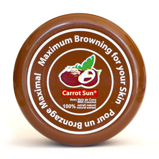 Coconut tanning cream for maximum browning, ideal for fair and sensitive skin, 350ml Carrot Sun product.