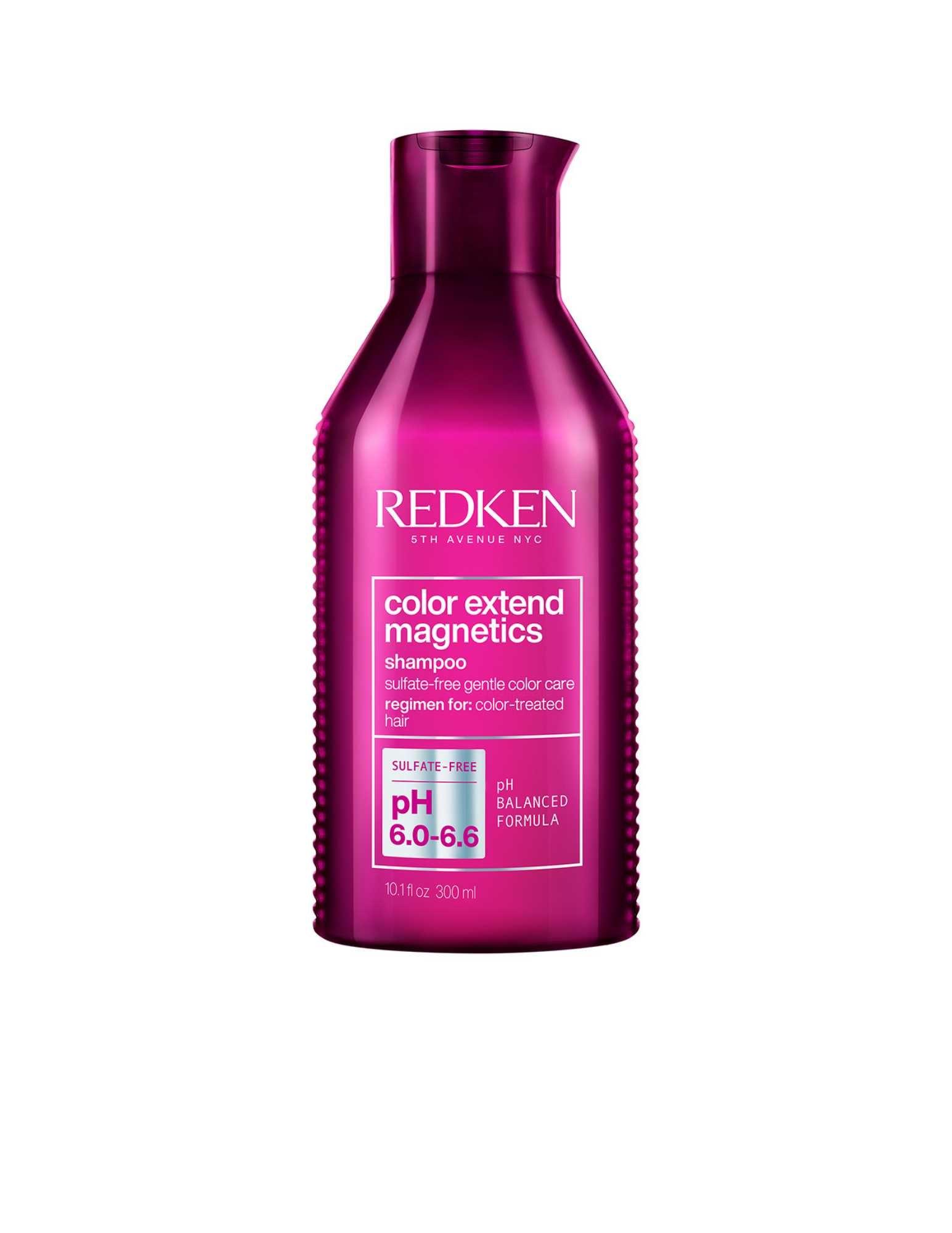 Redken Color Extend Magnetics Shampoo 300ml, sulfate-free formula for color-treated hair, protects vibrancy and health.