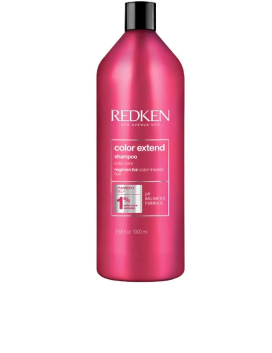 Redken Color Extend Shampoo 1L bottle for color-treated hair, designed to cleanse and preserve color vibrancy.